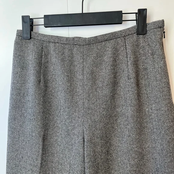 Vintage Eddie Bauer Wool Herringbone Wide Leg Trouser Pants Academia Heritage 8 - Picture 4 of 14